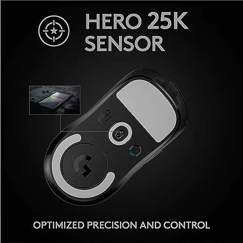 Black Superlight mouse in use during a gaming session