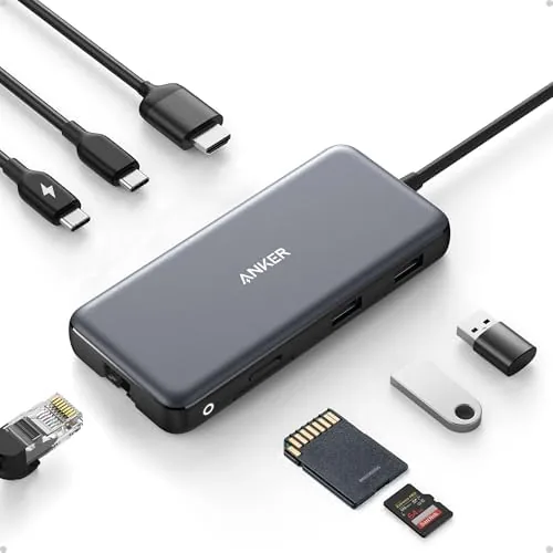 Overview of the Anker USB-C Hub, 8-in-1 Multiport Ethernet Adapter with 4K@60Hz HDMI