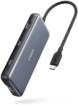 Another view of the Anker USB-C Hub, 8-in-1 Multiport Ethernet Adapter with 4K@60Hz HDMI