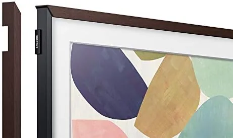 Side profile of The Frame TV showing its slim panel