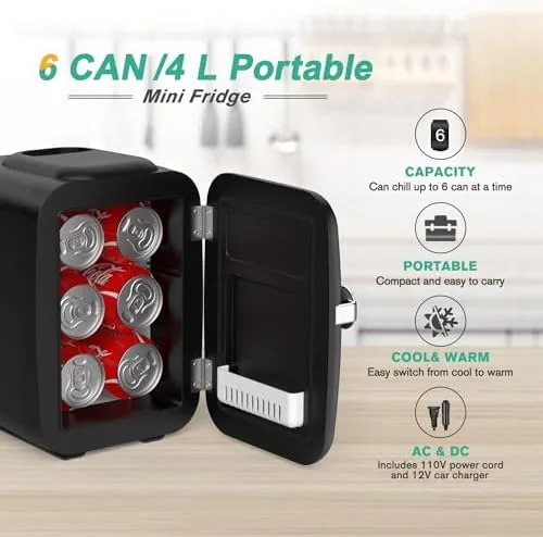 CROWNFUL mini fridge cooling mode switch in use