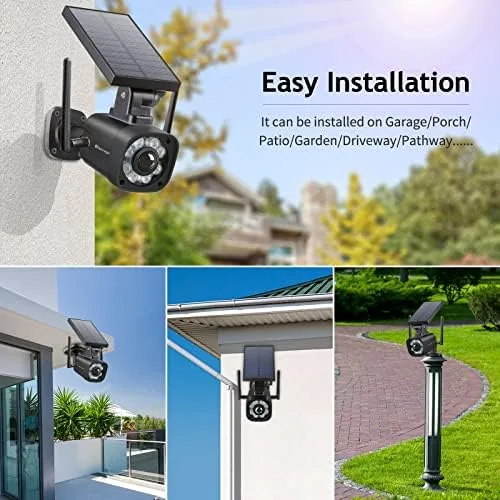 The Techage SL669 Solar Battery Powered Fake Security Camera Motion Light in real use
