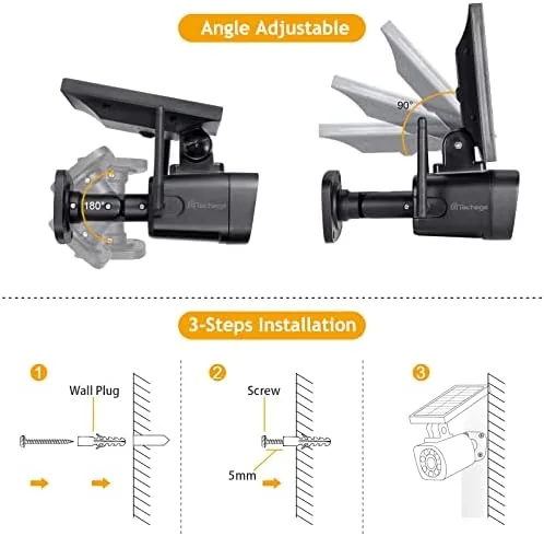 Another view of the Techage SL669 Solar Battery Powered Fake Security Camera Motion Light