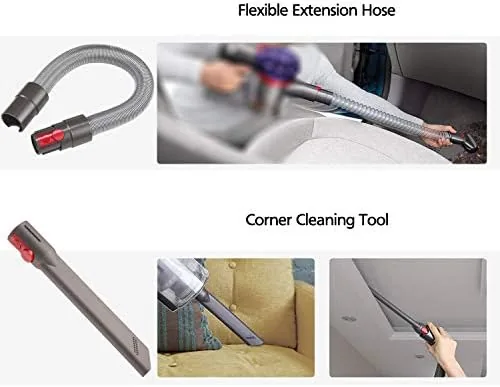 Dyson attachment kit tools with a pet hair cleaning job
