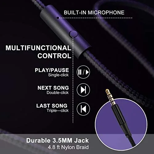 The Lorelei X6 Over-Ear Headphones with Microphone, Purple-Black Lightweight Foldable & compared in context