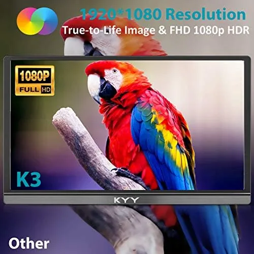 KYY monitor connected to a laptop with a single USB-C cable