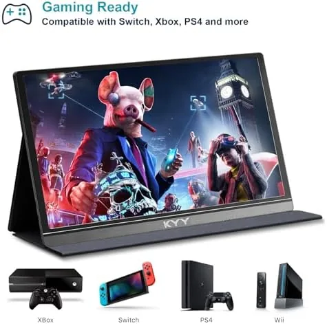 KYY monitor showing a document with the smart cover stand folded