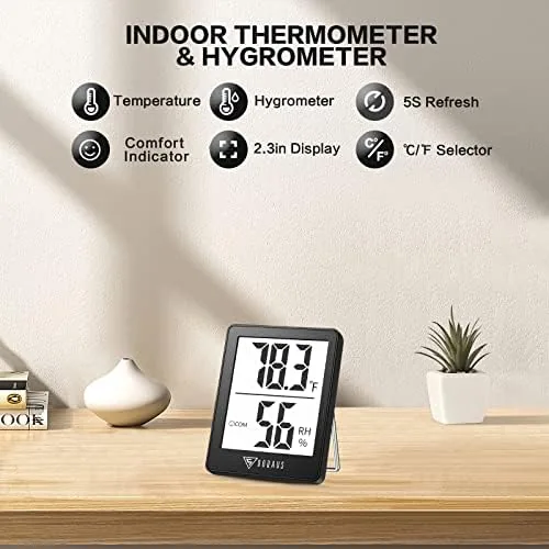 Close look at the DOQAUS 3 Pack Digital Hygrometer Indoor Thermometer Humidity Monitor Black build quality