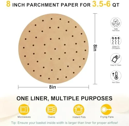 Close look at the Air Fryer Parchment Paper Liners, 8 Inch 100 Pcs | build quality