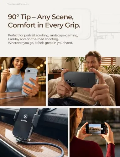 AINOPE cable charging a phone in a car mount
