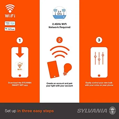 App color wheel showing the SYLVANIA bulb color options
