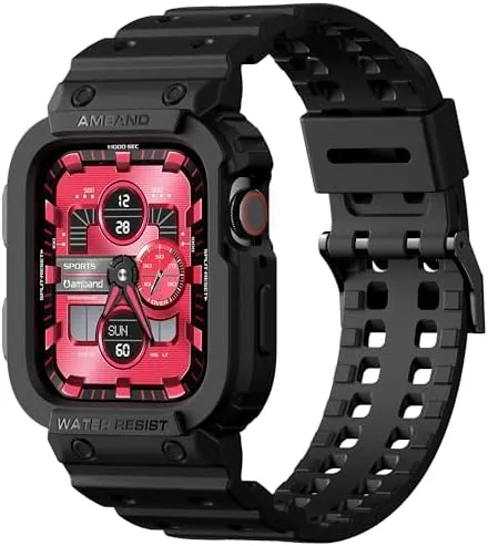 Apple Watch with amBand bumper showing the raised screen lip