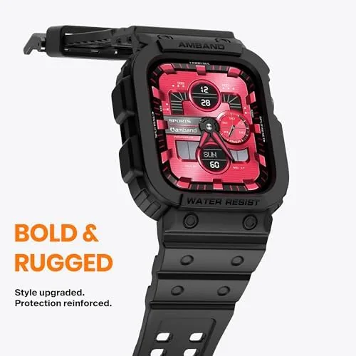 Comparison of amBand bumper, clear case, and rugged watch