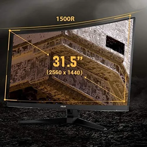 Close look at the ASUS TUF 32 Inch Curved Gaming Monitor - QHD (2560 build quality