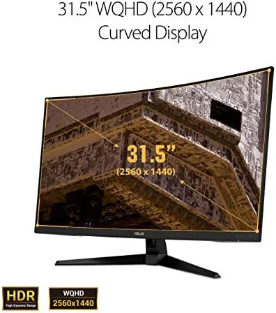 Detail shot of the ASUS TUF 32 Inch Curved Gaming Monitor - QHD (2560 features