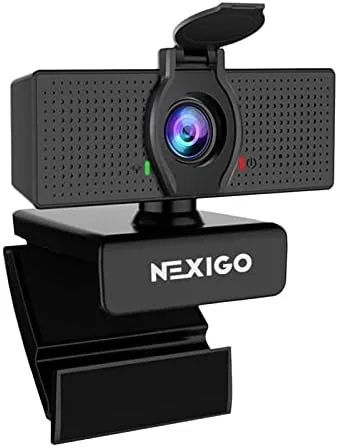 NexiGo N60 webcam clipped onto a monitor with the lens facing forward