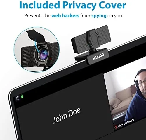 NexiGo N60 video feed shown during a video call in a home office