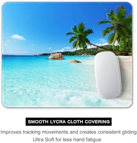 The Auhoahsil Mouse Pad, 12 x 10 in Summer Beach Theme in real use