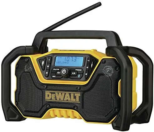 Detail shot of the DEWALT 12V/20V MAX Portable Bluetooth Radio, Cordless, 100 ft Range features