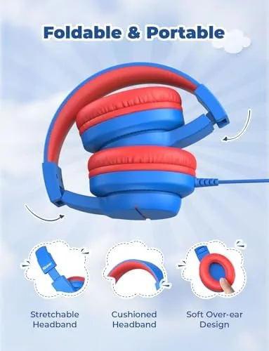 iClever HS19 headphones packed in a backpack ready for school