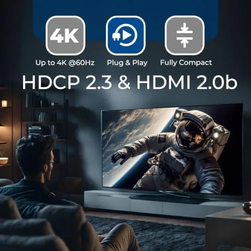 The OREI 1x2 HDMI™ Splitter 4K@60Hz Audio Extract, CEC, Downscaler, HDCP in real use