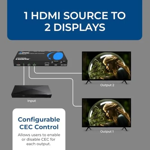 Testing the OREI 1x2 HDMI™ Splitter 4K@60Hz Audio Extract, CEC, Downscaler, HDCP over two weeks