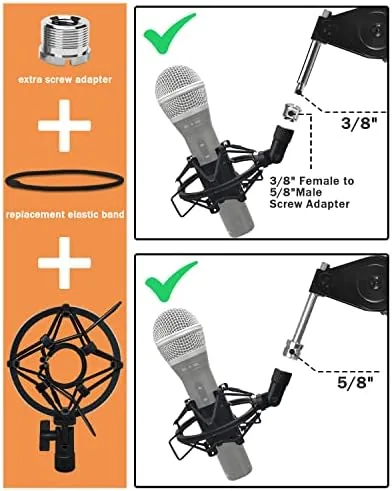 Recording setup with the Boseen shock mount on a microphone boom arm