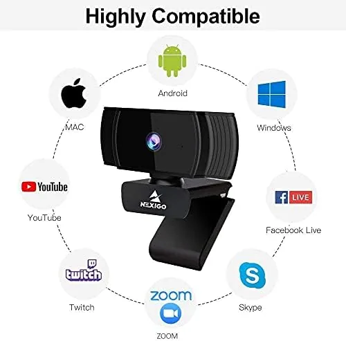 Another view of the NexiGo N930AF Webcam with Microphone for Desktop, Autofocus, Webcam for