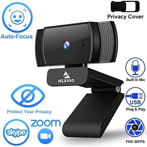 The NexiGo N930AF Webcam with Microphone for Desktop, Autofocus, Webcam for compared in context