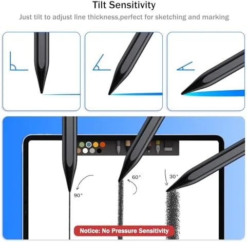 Close look at the Stylus Pen for iPad 2026-2018 with Faster Charge,Tilt Sensor Pencil build quality