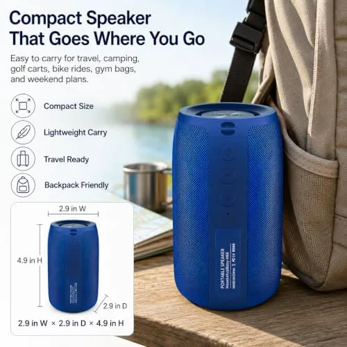The Musibaby M68 Portable Wireless Speaker, 24H Playtime, Blue | Bluetooth compared in context