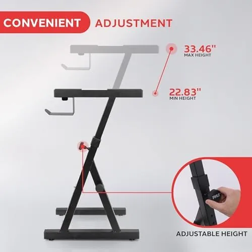 Comparison of the Pyle Z stand with a basic X stand and a two tier stand