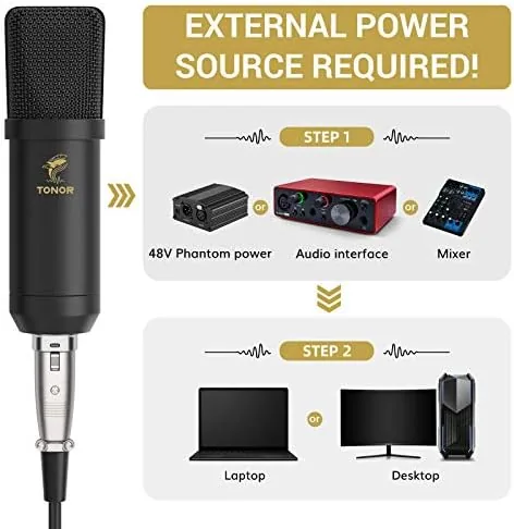 Close look at the TONOR XLR Condenser Microphone, Professional Cardioid Studio Mic Kit with build quality