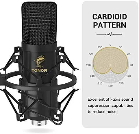 The TONOR XLR Condenser Microphone, Professional Cardioid Studio Mic Kit with in real use