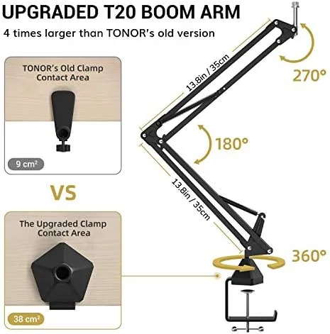 Another view of the TONOR XLR Condenser Microphone, Professional Cardioid Studio Mic Kit with