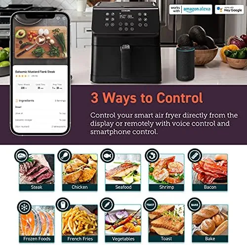Another view of the COSORI Air Fryer Pro Smart 5.8QT that Roast, Bake, 3-Way
