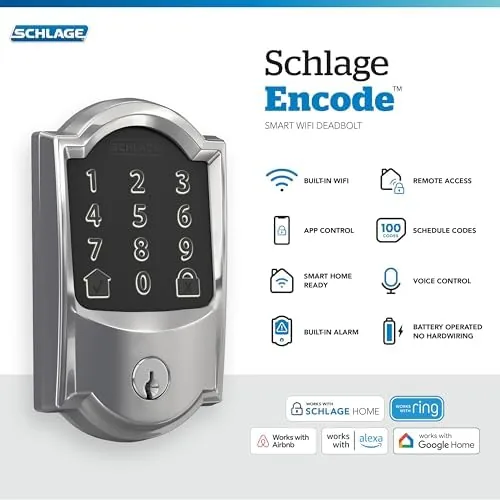 Close up of the polished bright chrome finish and touchscreen keypad