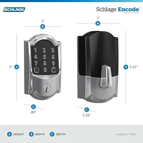 Smartphone showing the Schlage Home app with lock control and code management