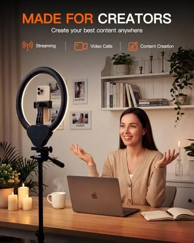 Close look at the Sensyne Ring Light with Stand, 50" Phone Tripod for iPhone build quality