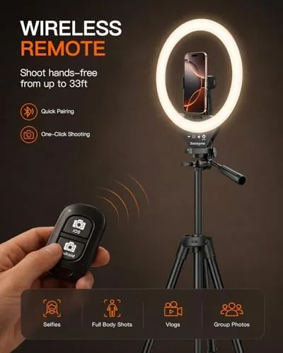 The Sensyne Ring Light with Stand, 50" Phone Tripod for iPhone compared in context