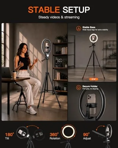 Testing the Sensyne Ring Light with Stand, 50" Phone Tripod for iPhone over two weeks