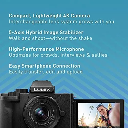 Close look at the Panasonic LUMIX G100 4k Mirrorless Camera for Photo and Video build quality