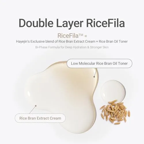 The HAYEJIN RiceFila Oil Toner - Rice Bran Milky Face Toner in real use