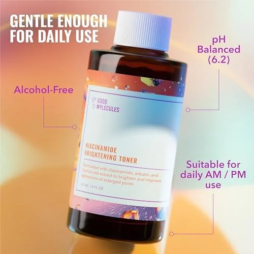 The Good Molecules Niacinamide Brightening Toner with Arbutin, 4 fl oz in real use