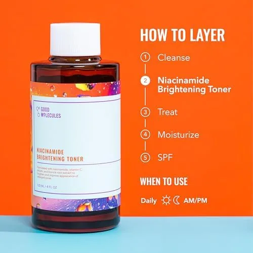 Testing the Good Molecules Niacinamide Brightening Toner with Arbutin, 4 fl oz over two weeks