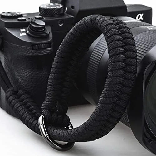 Close up of the pad and stitching on the camera wrist strap
