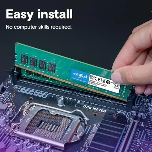 Another view of the Crucial 16GB DDR4 RAM, 3200MHz (PC4-25600) CL22 Desktop Memory, UDIMM