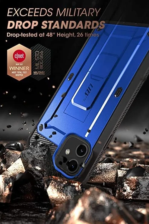 Close look at the SUPCASE iPhone 11 Case, RoyalBlue, Unicorn Beetle Pro | Built-in build quality