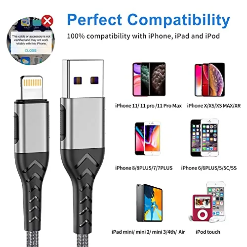 The iPhone Charger, [Apple MFi Certified] 3Pack 6FT USB A Cable compared in context
