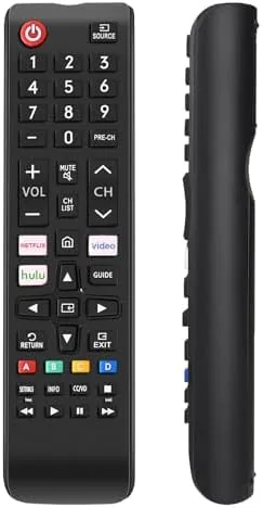 The EONCHARM universal remote resting on a coffee table
